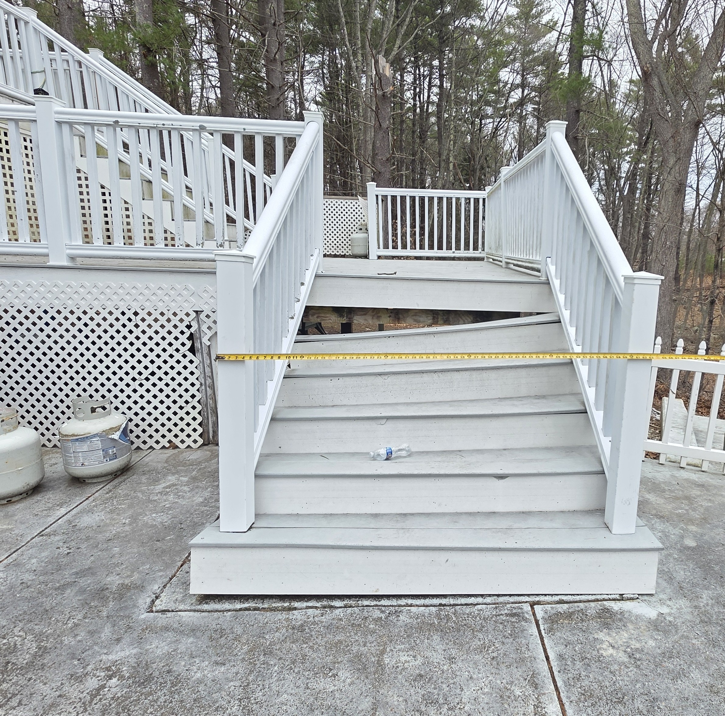 Before Decks in Wellesley, MA - Deck Stair Structural Repair